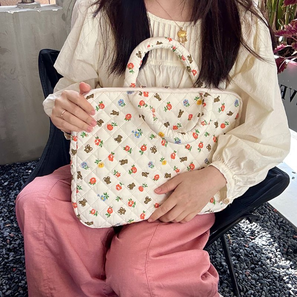 Laptop Accessories Women - Korean Floral Laptop Bag 14/16 Inch