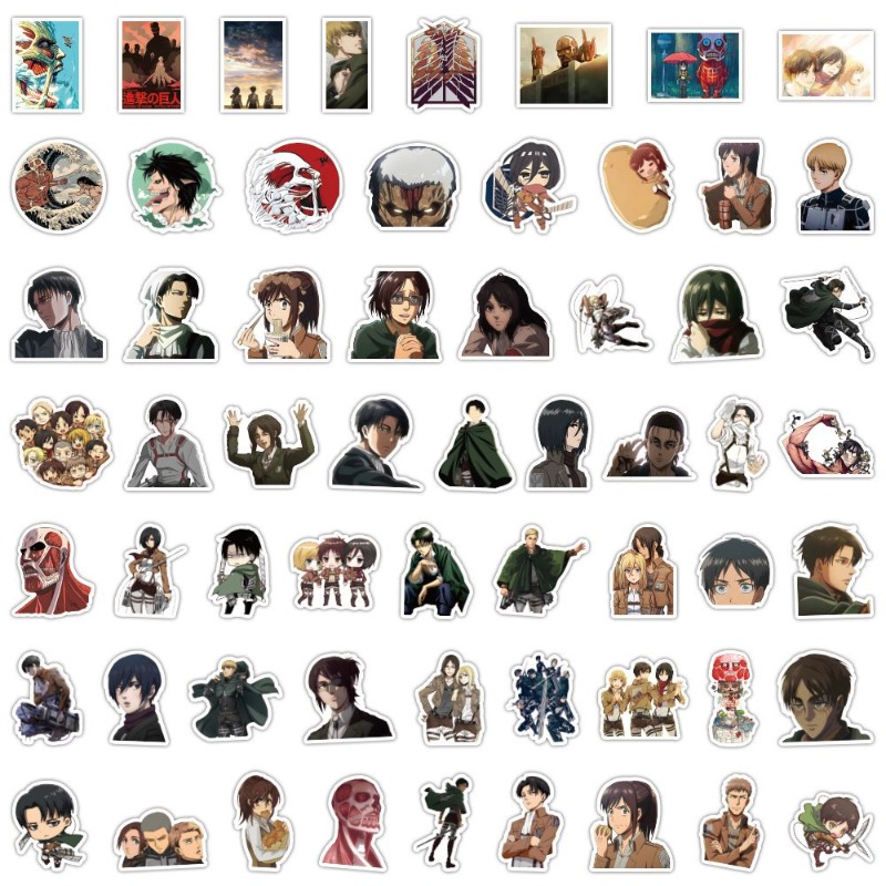 Laptop Accessories Diy - 60Pcs Attack on Titan Anime Stickers