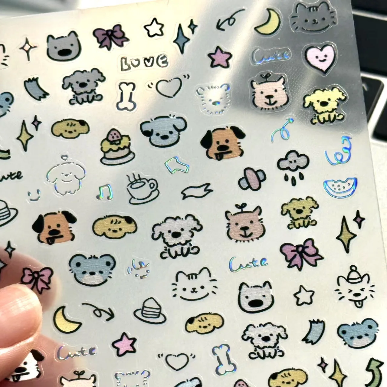 Laptop Accessories Headphones - 3Pcs mini Cartoon Puppy Bunny Stickers