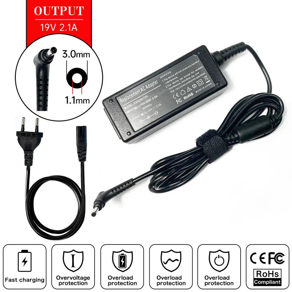19V 2.1A 40W Laptop Ac Adapter - Laptop Accessories Shop recension och pris