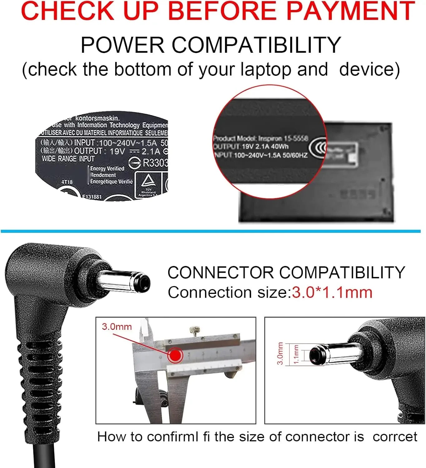 19V 2.1A 40W Laptop Ac Adapter - Laptop Accessories Shop recension och pris