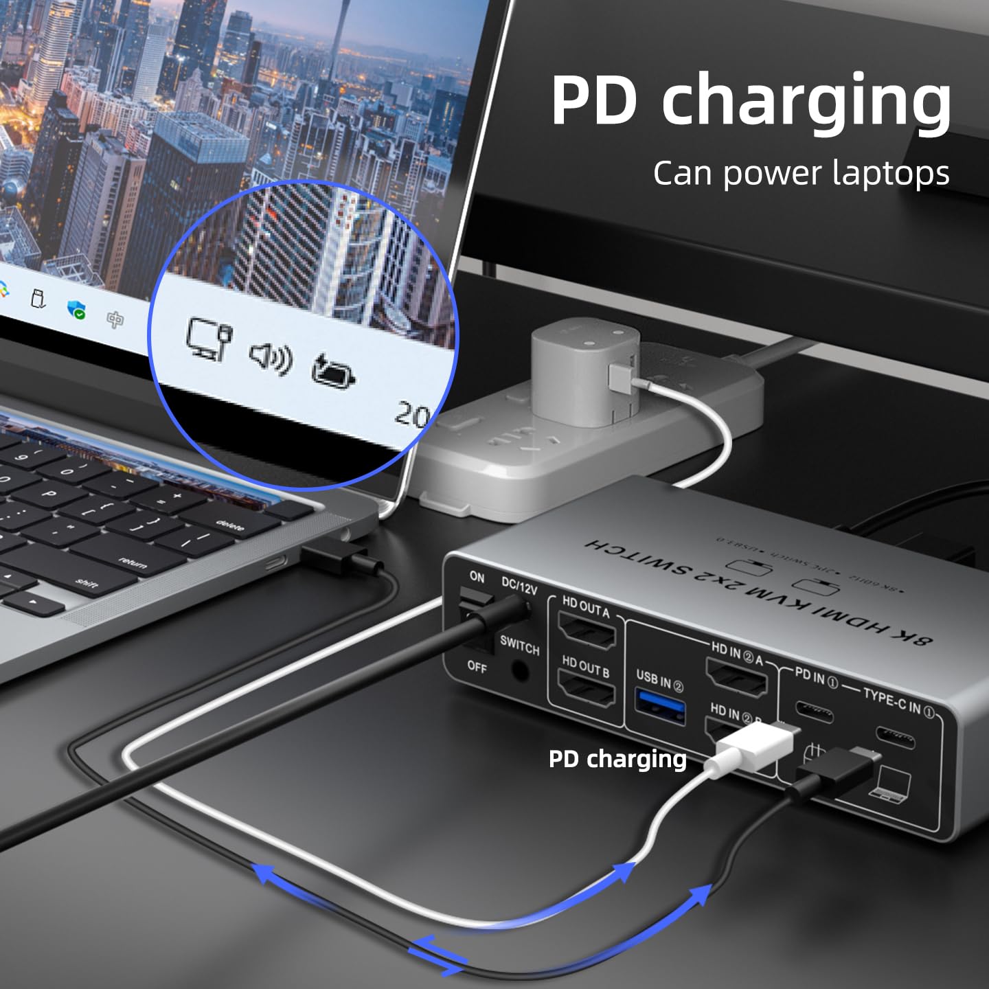 USB C HDMI DP KVM Switch 2 Mon - Laptop Accessories Women recension och pris