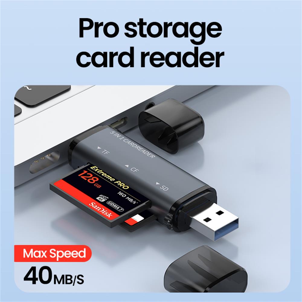 5 IN 1 USB Card Reader Type C  - Laptop Accessories And Gadgets recension och pris