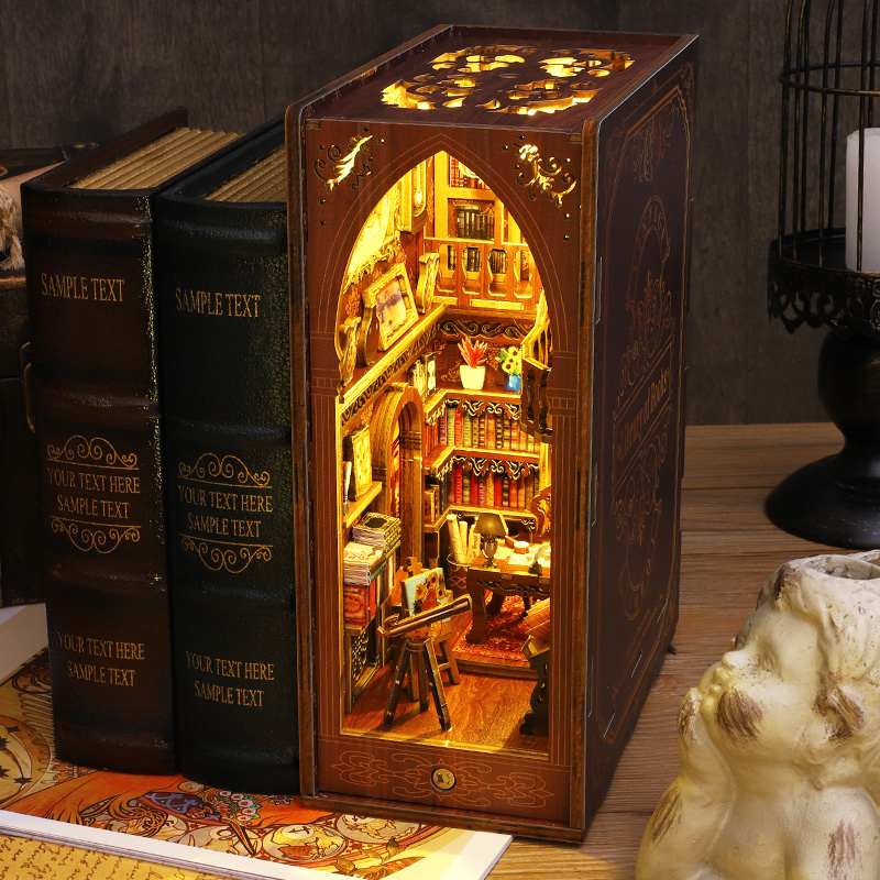 DIY Book Nook Insert Kits Wood - Laptop Accessories Light recension och pris