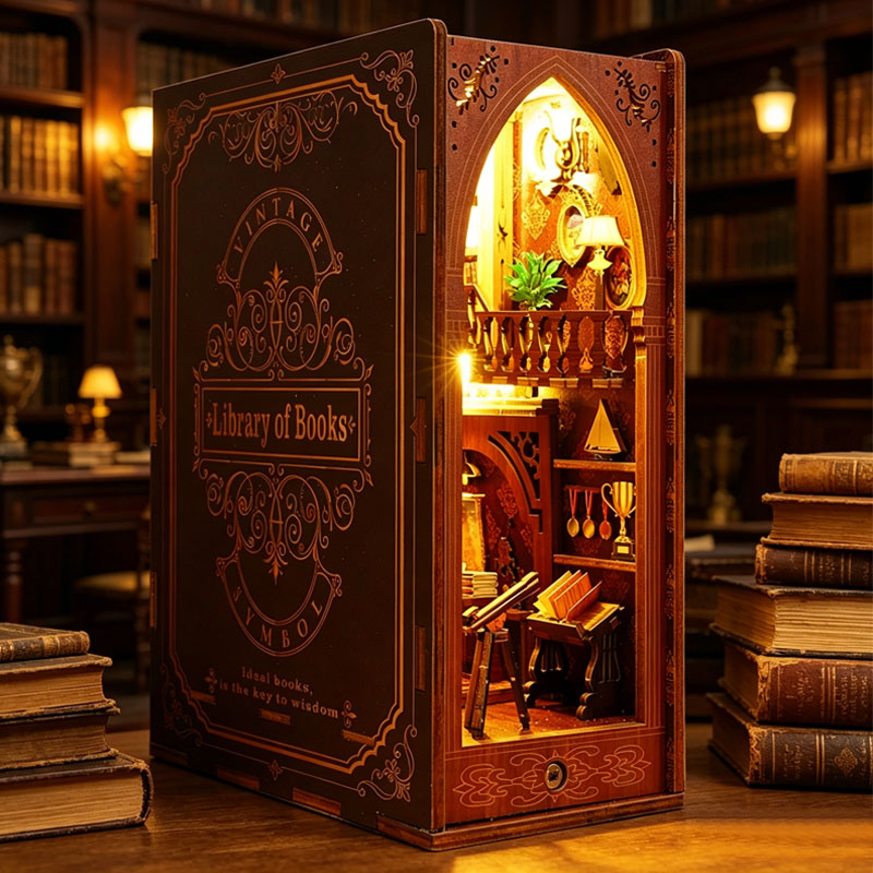 DIY Book Nook Insert Kits Wood - Laptop Accessories Light recension och pris