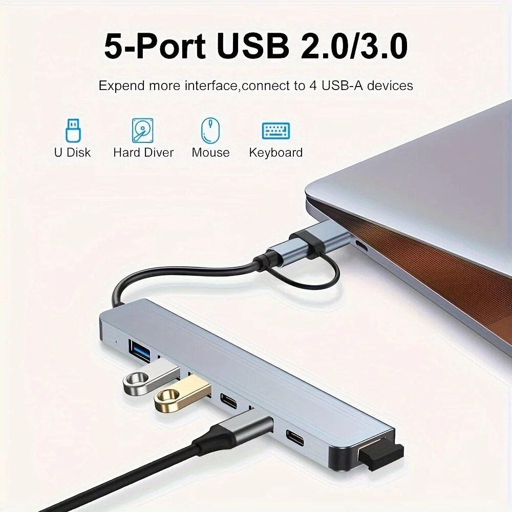 2 In 1 USB3.0 Hub 7 Port Type  - Laptop Accessories Gadgets recension och pris