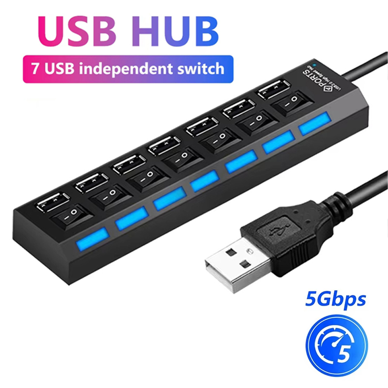 7 Port USB 2.0 Hub Splitter Fo - Laptop Accessories Gadgets recension och pris