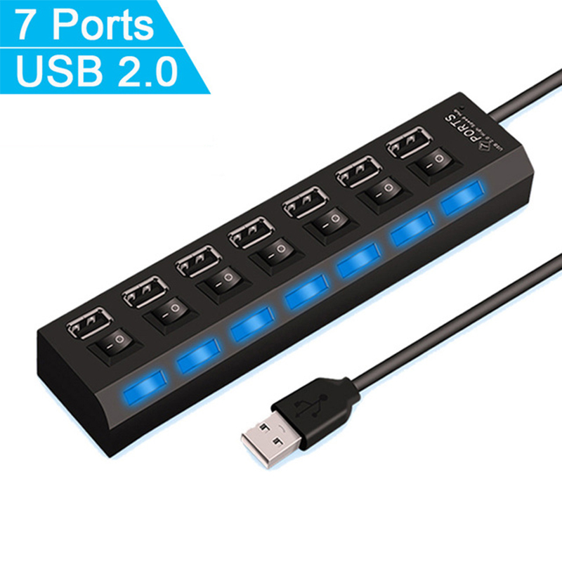 7 Port USB 2.0 Hub Splitter Fo - Laptop Accessories Gadgets recension och pris